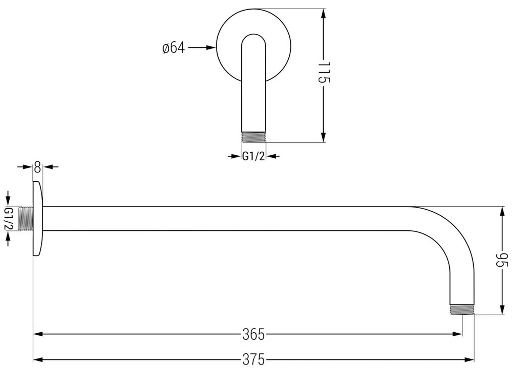 Mexen Kai DR70 podomietkový sprchový set s dažďovou sprchou 25 cm, grafitová, 77602DR7025-66