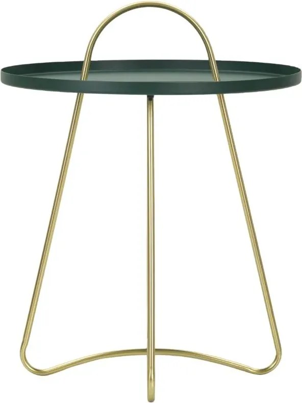 Odkladací stolík Grent 45 cm zlatý/zelený