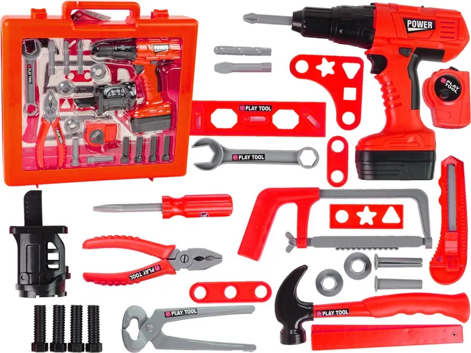 LEAN Toys Sada pre údržbárov Skrutkovač Batéria Kladivo Píla