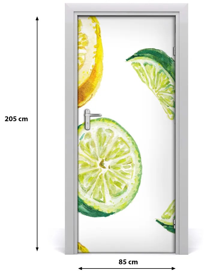 Fototapeta na dvere samolepiace limetky a citróny 85x205 cm