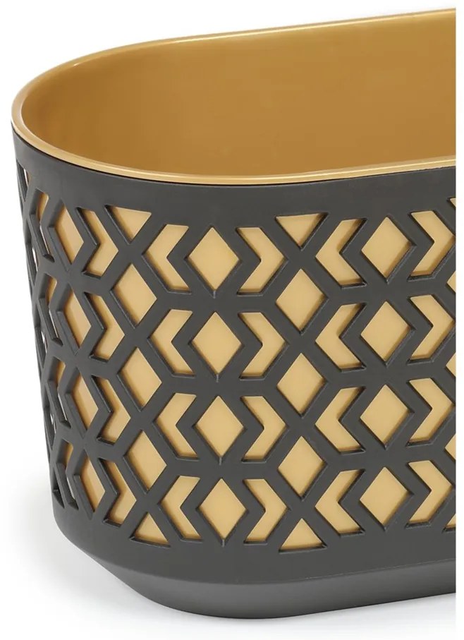 PLASTOVÝ KVETINÁČ ETNIC 20X40 CM ZLATÁ