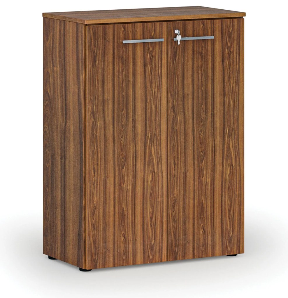 Kancelárska skriňa s dverami PRIMO WOOD, 800 x 420 x 1087 mm, orech