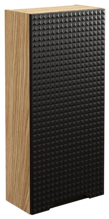 Závesná kúpeľňová skrinka Luxor Black 83-35-1D čierna/dub olejovaný