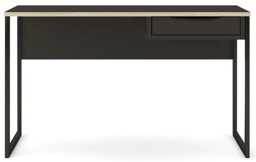 Čierny pracovný stôl Tvilum Function Plus, 130 x 48 cm