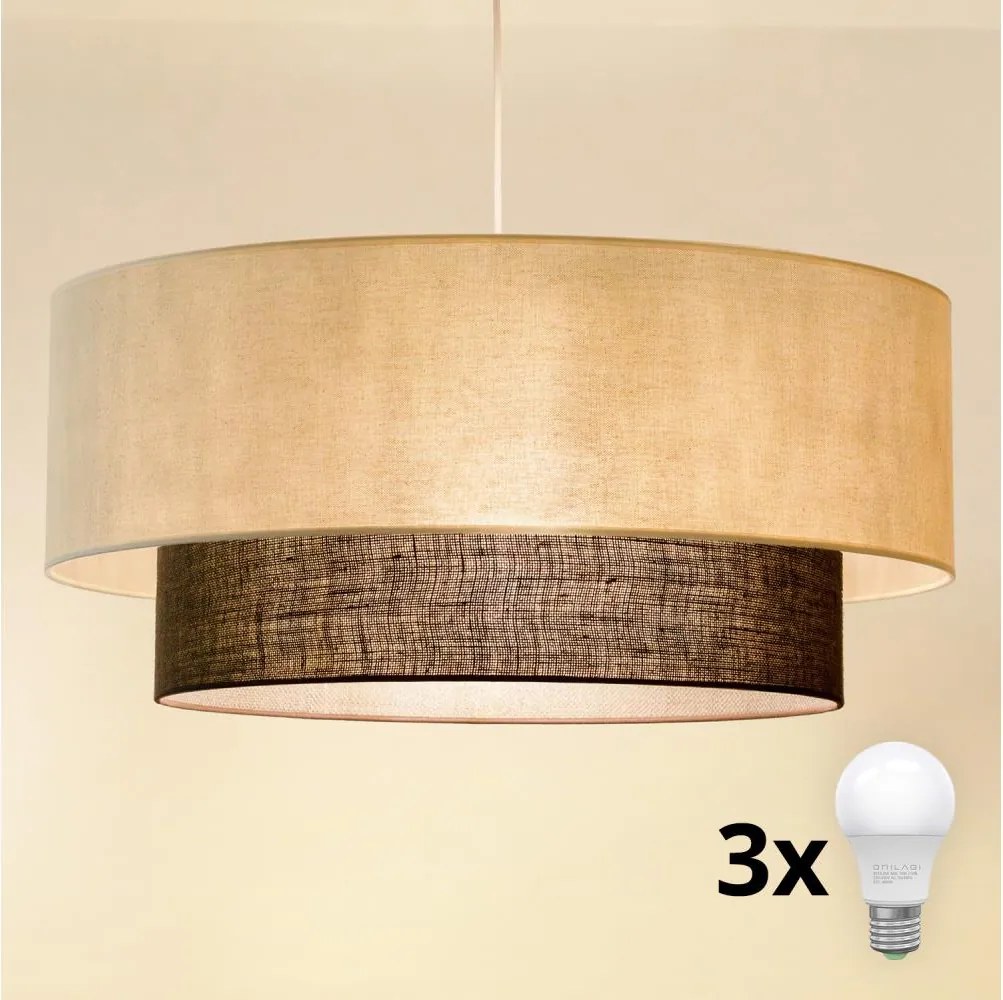 BRILAGI - LED luster na lane BOHO STYLE 3xE27/15W/230V pr. 60 cm krémová/hnedá