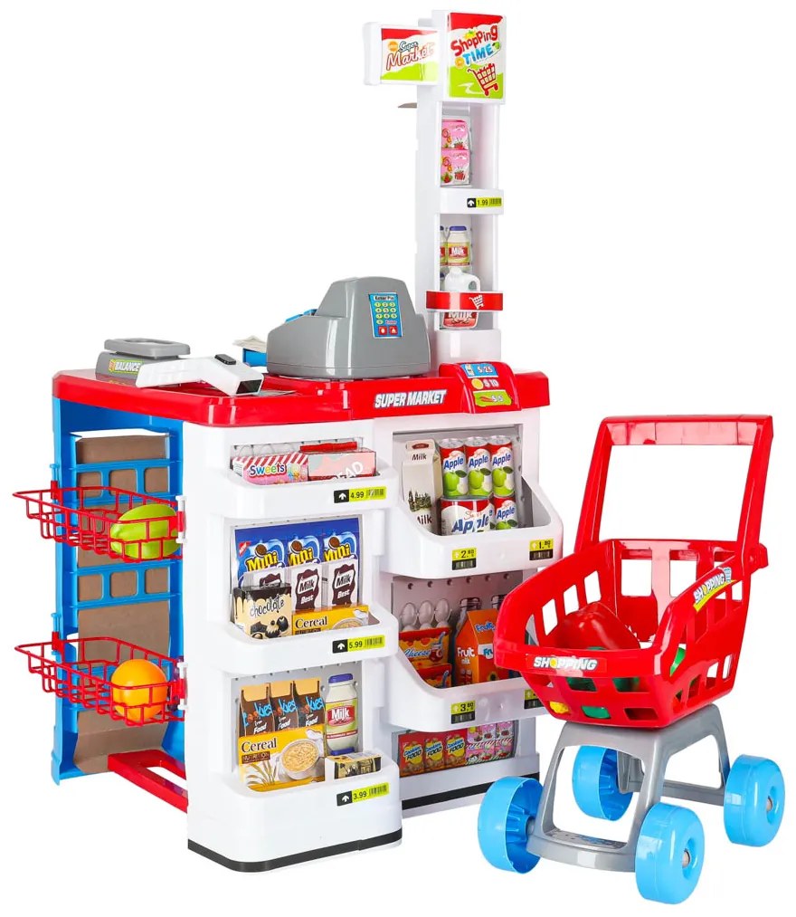 KIK Pokladna v supermarketu + vozík model 2