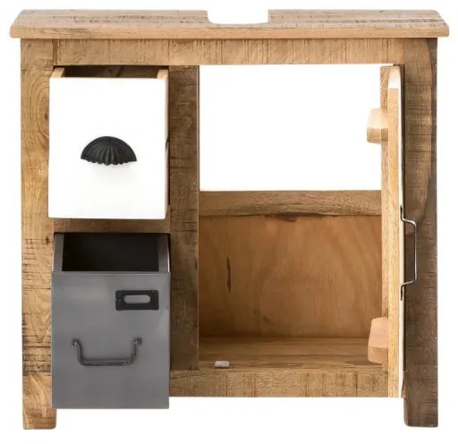 furniture-nabytek.cz - Masívna umývadlová skrinka Pune z mangového dreva, lakovaná, viacfarebná – 68×30×63 cm