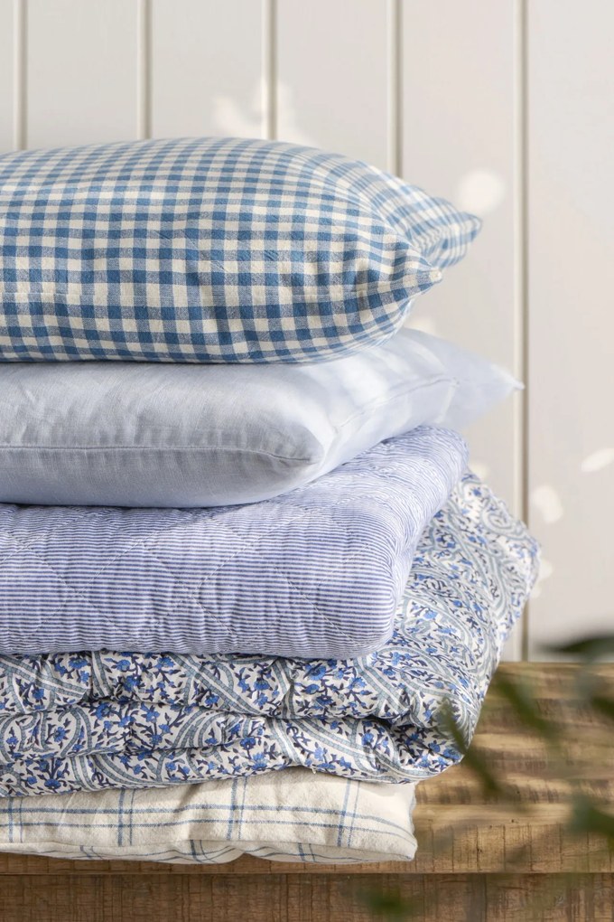 Ib Laursen Poťah na vankúš Ebbe Blue Checkered 50 × 50 cm