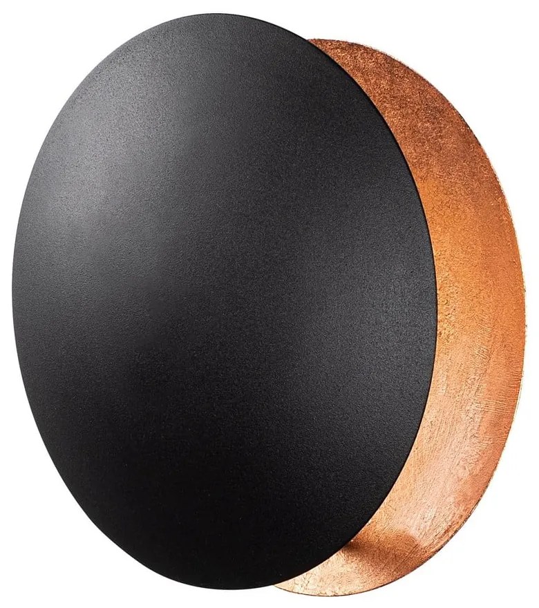LED nástenné svietidlo v čiernej a medenej farbe ø 25 cm Yosma – Opviq lights