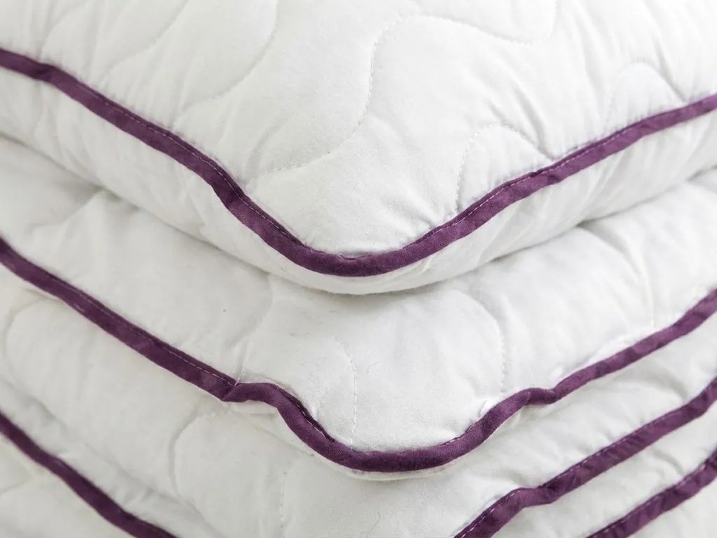 Celoročný paplón prešívaný 140x200 cm s vankúšom STELLA LEVANDUĽA 70x90 cm, biely