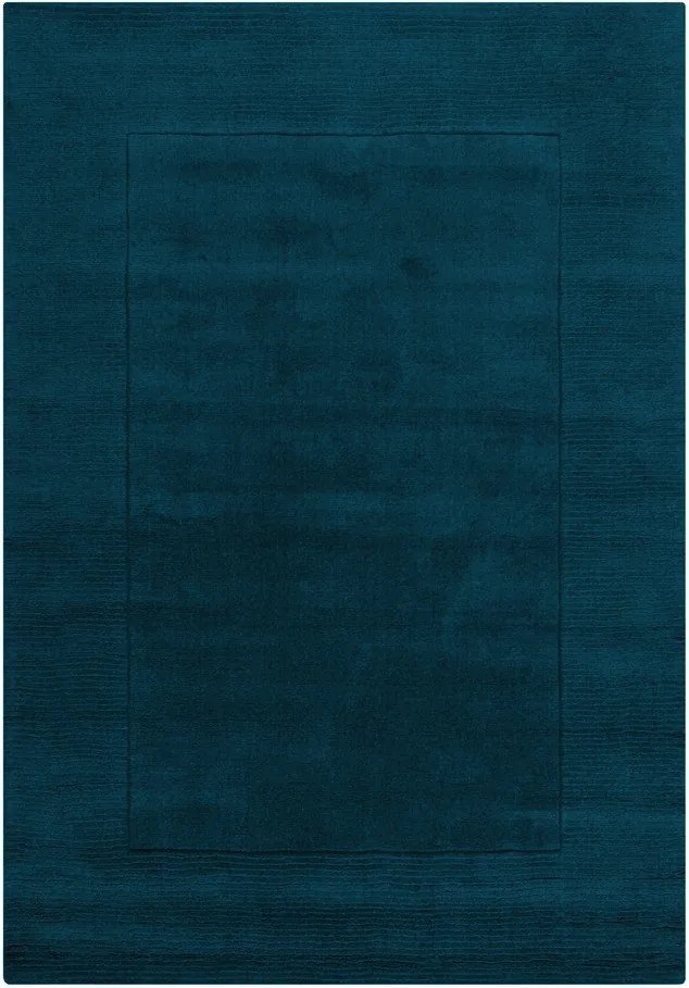 Tmavomodrý ručne tkaný vlnený koberec 120x170 cm Textured Wool Border – Flair Rugs