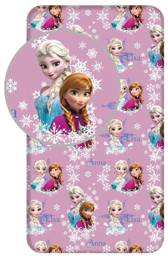 Jerry Fabrics Bavlnené napínacia prestieradlo 90x200 + 25 cm - Frozen "Duo sisters 02"