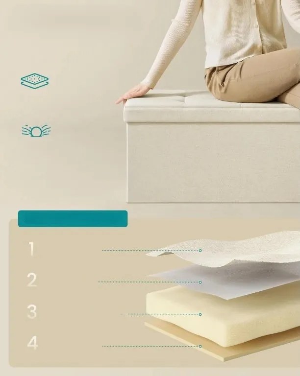 Taburet Soor s úložným prostorem světle béžový