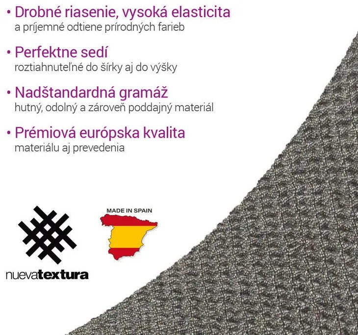 Super strečové poťahy HARMONIA šedá trojkreslo (š. 180 - 230 cm)