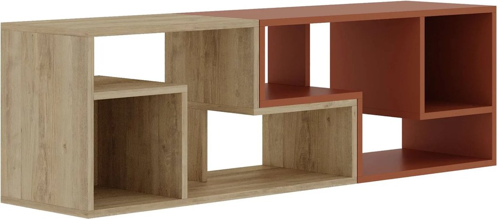 Televízny stolík Houseland Glis dub zafírový/škoricovo hnedý