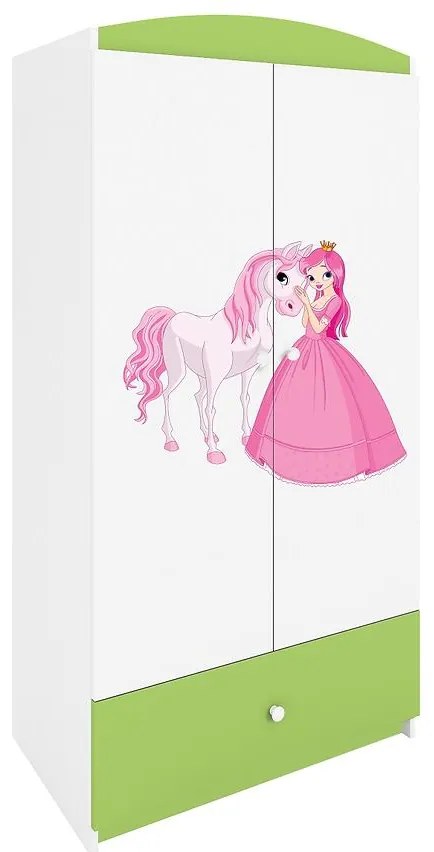Skriňa Babydreams Zelená – Princezná 2