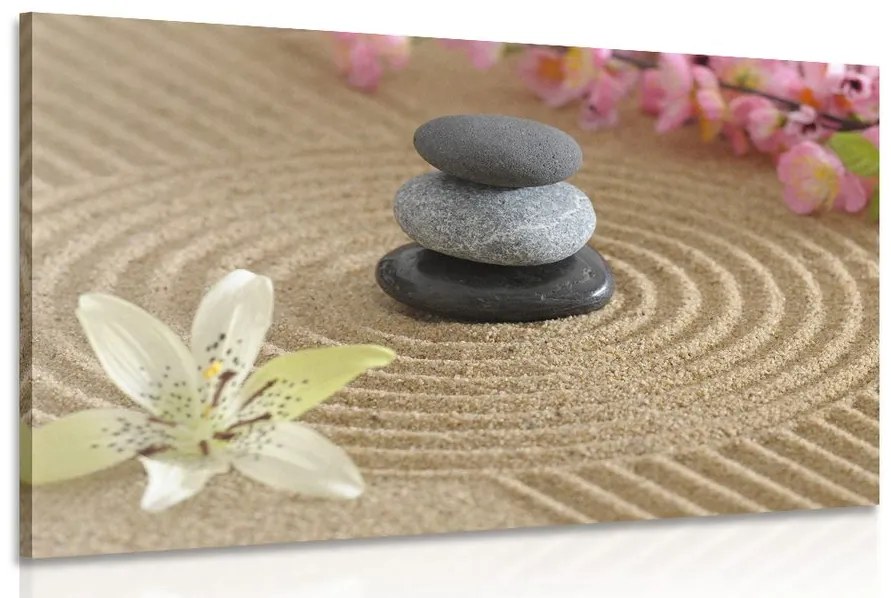 Obraz Zen záhrada a kamene v piesku Varianta: 60x40