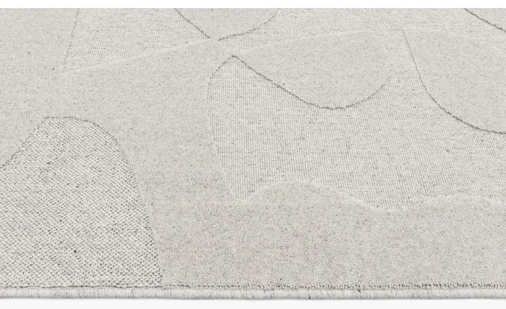 Svetlosivý vlnený koberec 133x190 cm Morphic Botanica – Agnella