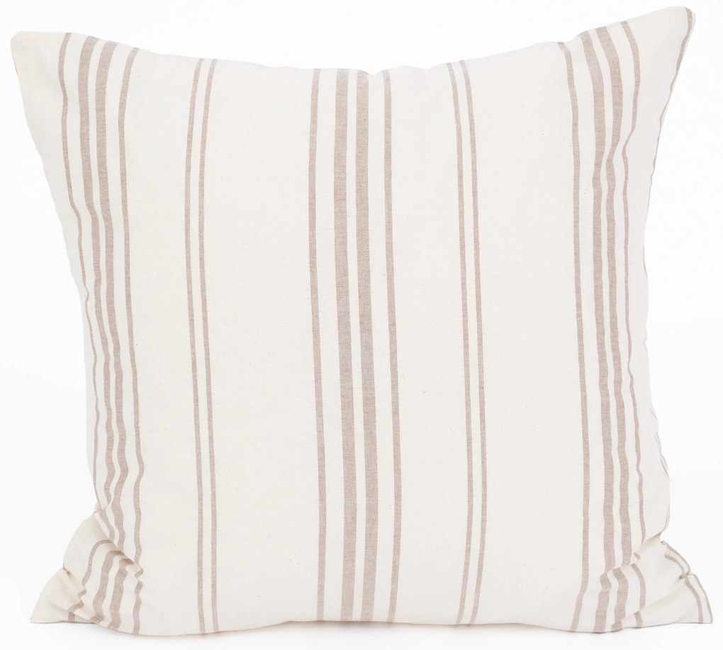 Bavlnená obliečka na vankúš Natural 40 × 40 cm - Prúžky béžové