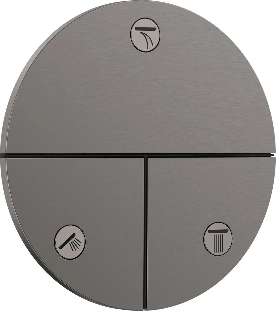 Hansgrohe ShowerSelect Comfort S, ventil pod omietku pre 3 spotrebiče, kartáčovaný čierny chróm, HAN-15558340