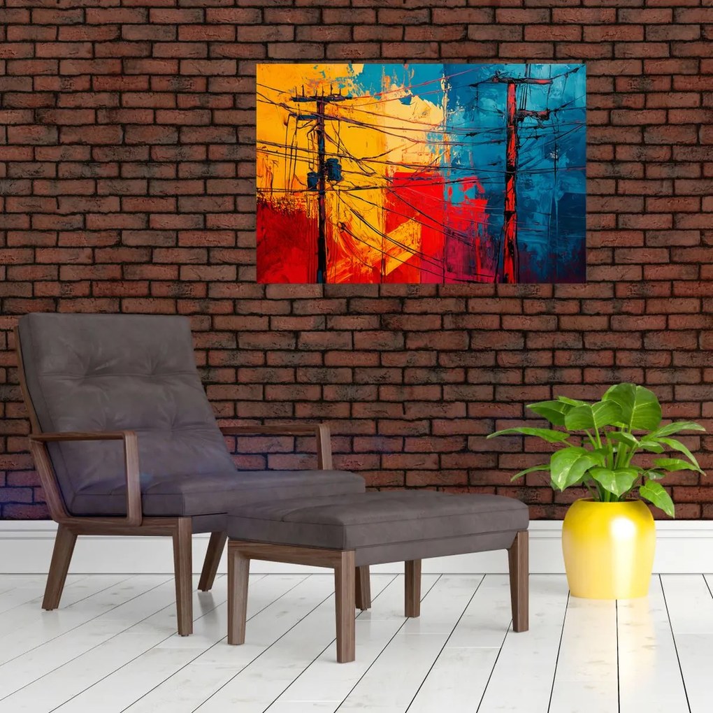 Obraz - Abstraktné elektrické vedenie (90x60 cm)