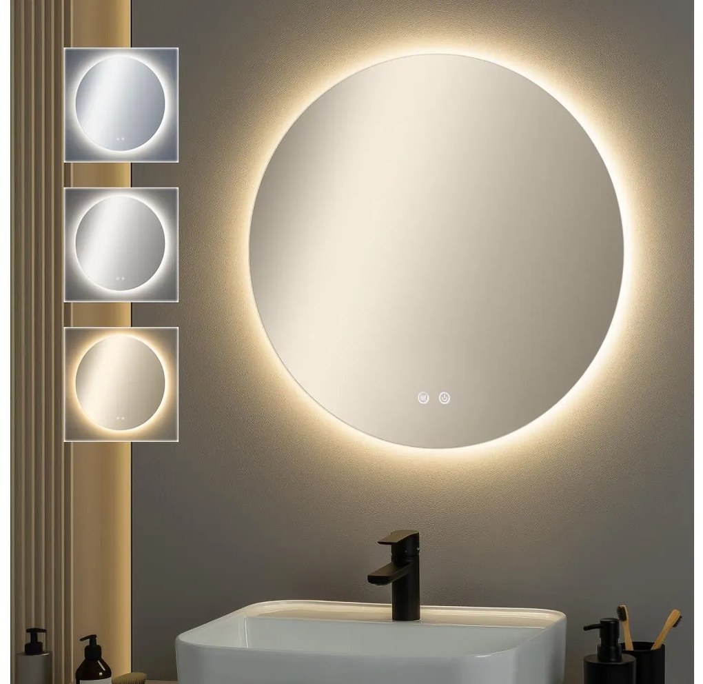 Brilagi - stmievateľné LED vyhrievané zrkadlo s podsvietením DEMI ECO LED/12W/230V priemer 60 cm IP44