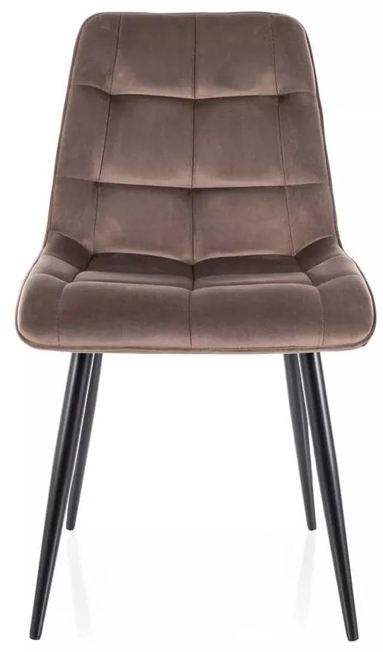Jedálenská stolička Chic Velvet, cappuccino / čierna