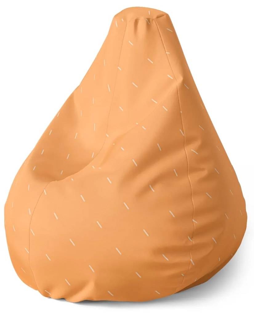 Sablio Sedací vak Pear Biele čiarky na oranžovej - 70 x 95 x 15 cm
