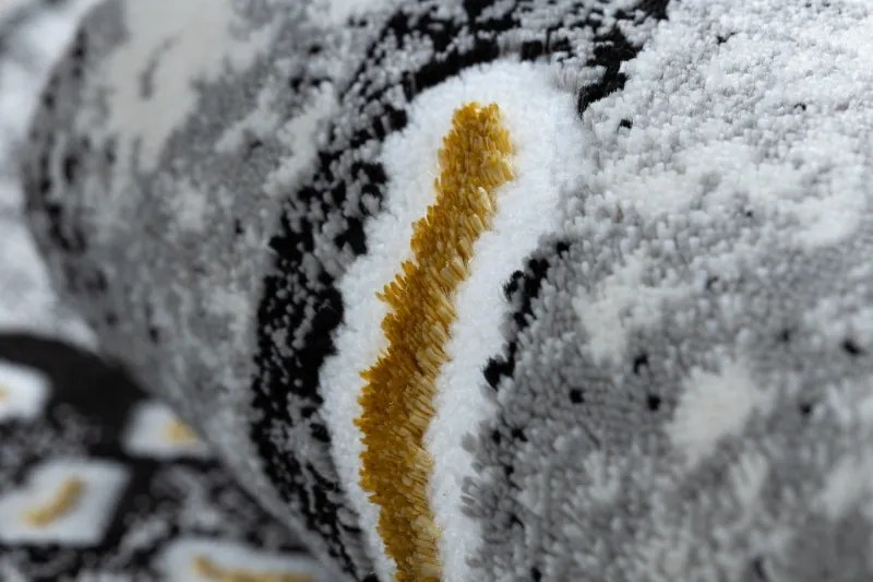 Dywany Łuszczów, Kusový koberec Gloss 528A 58 3D mramor ivory/black, 80x150, šedá, kancelária