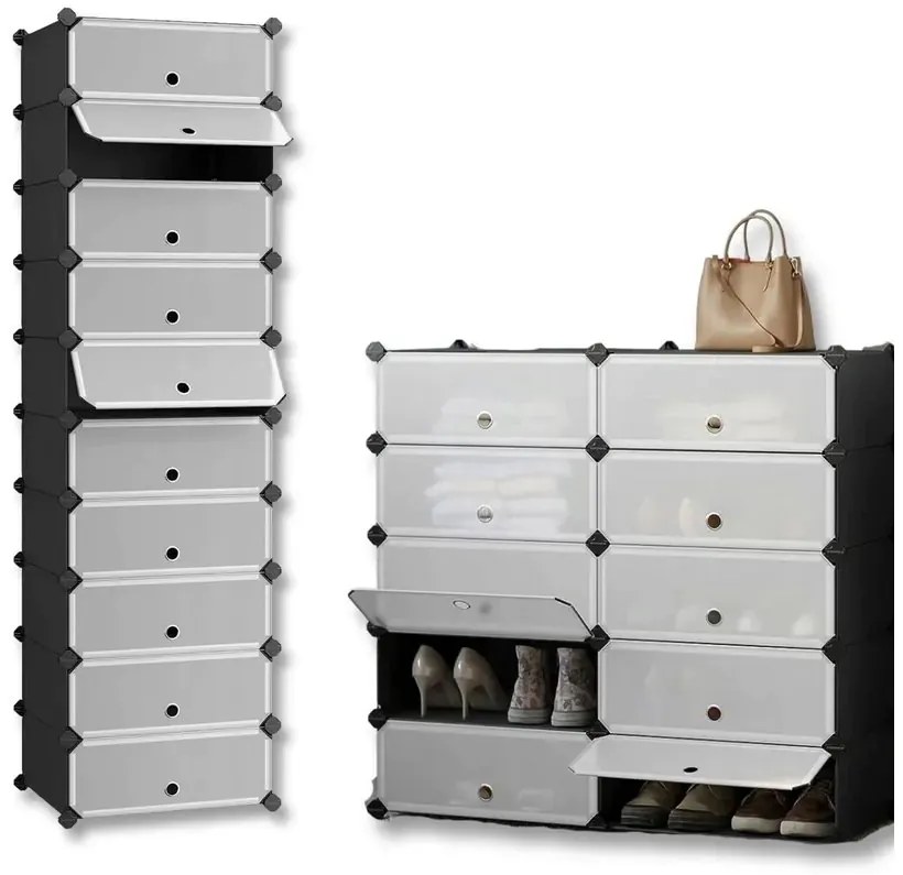 Hogler 3405 Variabilný policový systém 10 políc 180 x 47 x 37 cm, čierna farba