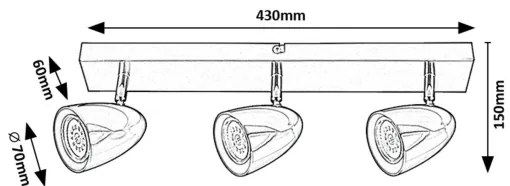 Rabalux 73020 - Bodové svietidlo PERICO 3xGU10/5W/230V biela