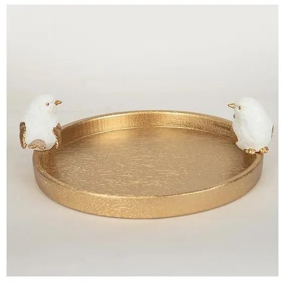 Stolná dekorácia tanier s vtáčikmi 9,5x28x30,9 cm