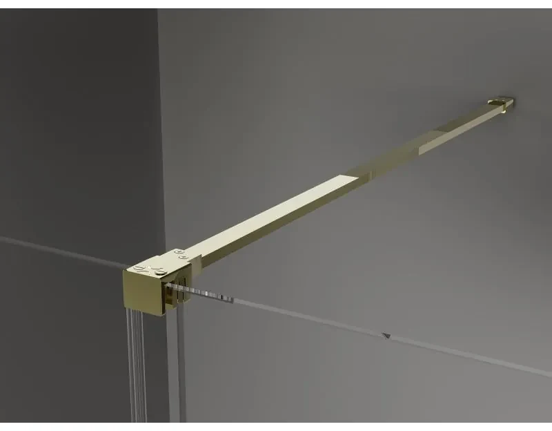 Mexen Velar, posuvné sprchové dvere do otvoru 90 cm, 8mm šedé sklo, zlatá lesklá, 871-090-000-41-50