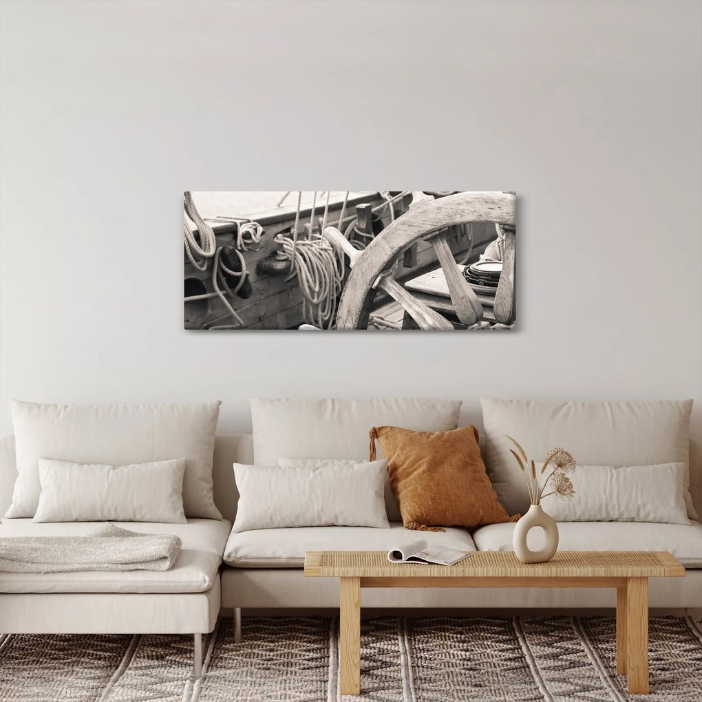Obraz - Kormidlo plachetnice (120x50 cm)