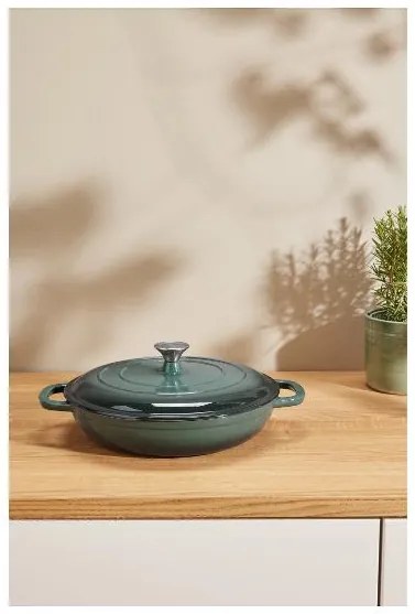 Silvercrest®  Liatinová servírovacia panvica, Ø 30 cm (zelená)  (100393085)