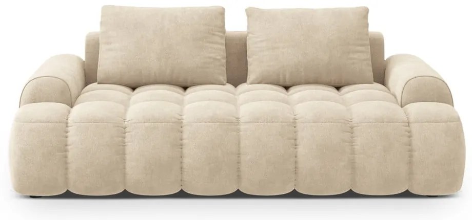 Béžová zamatová pohovka 200 cm Linz – Cosmopolitan Design