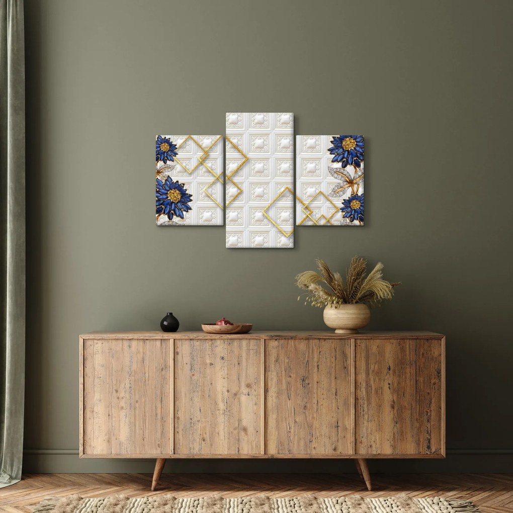 Obraz - Diamantové kvety (90x60 cm)
