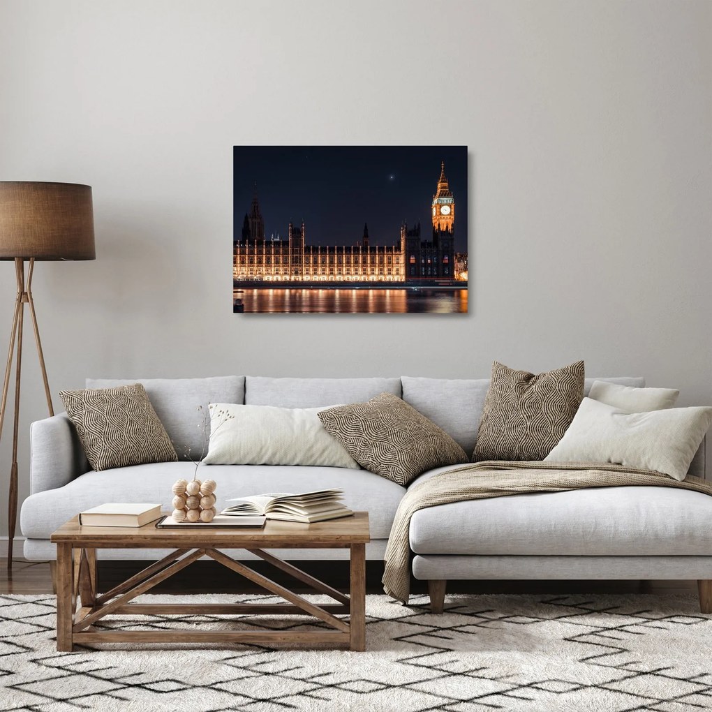 Sklenený obraz Big Benu v Londýne (70x50 cm)