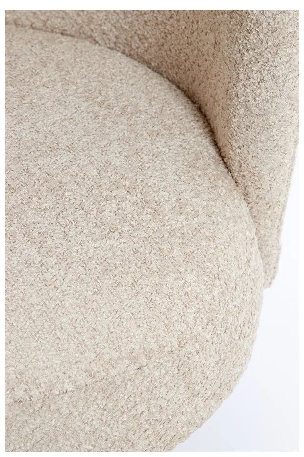 Krémové kreslo z textílie buklé Dieyda – Light &amp; Living