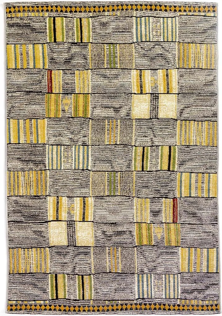 Oriental Weavers, AKCIA: 80x165 cm Kusový koberec Zoya 820 E – na von aj na doma, žltá, chodba / predsieň