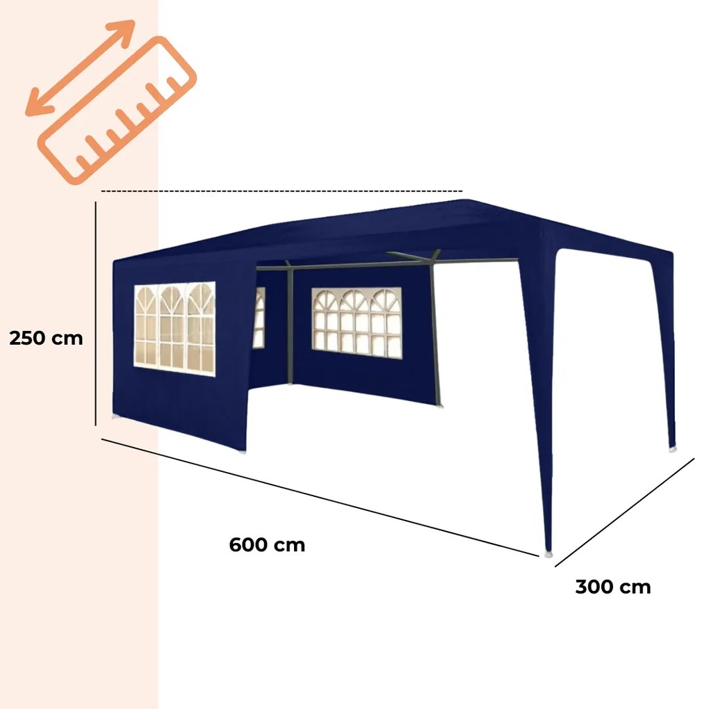 Párty stan NEAPOL, 3x6m, modrá Jurhan
