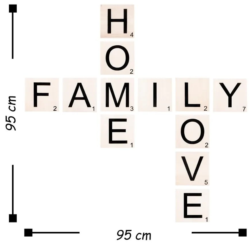 Nástenná dekorácia Wallity Scrabble