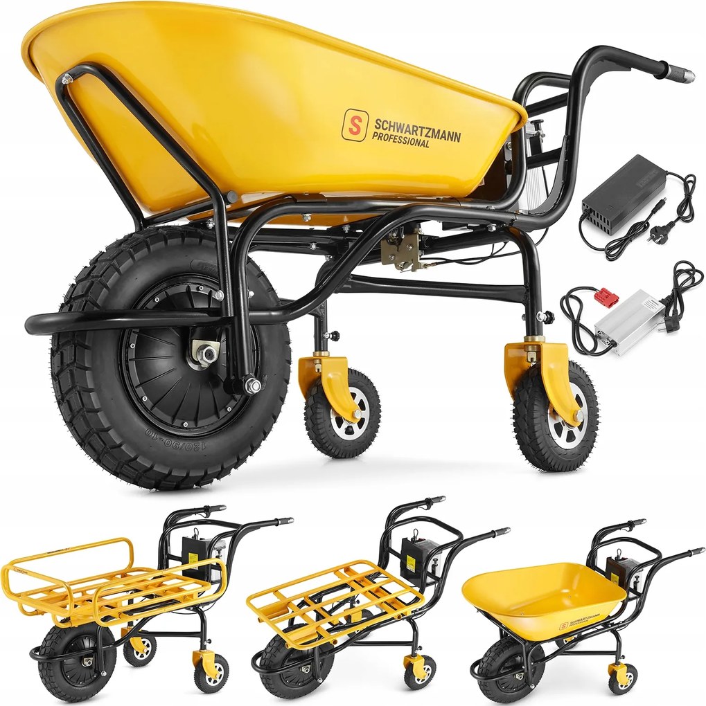 Elektrický vozík na batérie s pohonom, elektrický vozík 350 W, 150 kg