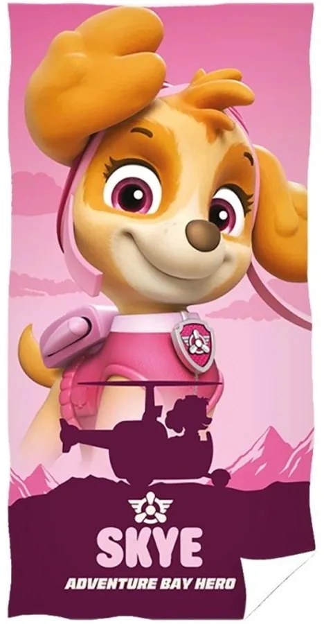 Dievčenská plážová osuška Paw Patrol - Tlapková patrola - motív Skye Adventure Bay Hero - 100% bavlna 70 x 140 cm