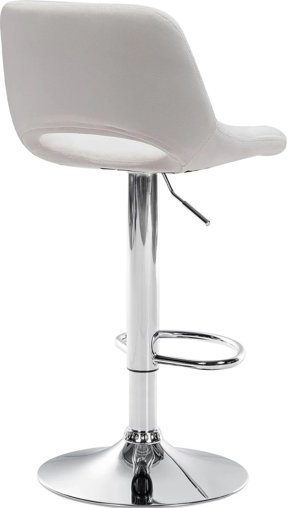 Barová stolička Camden - zamat, chróm rám - Krémová