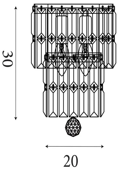 Searchlight 61321-2AB - Nástenné svietidlo EMPIRE 2xE14/7W/230V IP44