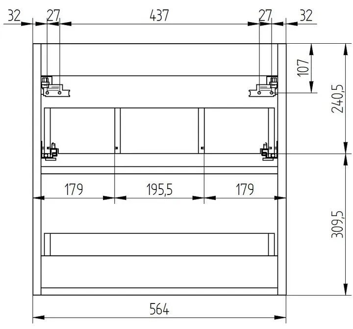 Mereo Mereo, Leny, kúpeľňová skrinka s keramickým umývadlom 60 cm, biela, nové madlo, MER-CN811N