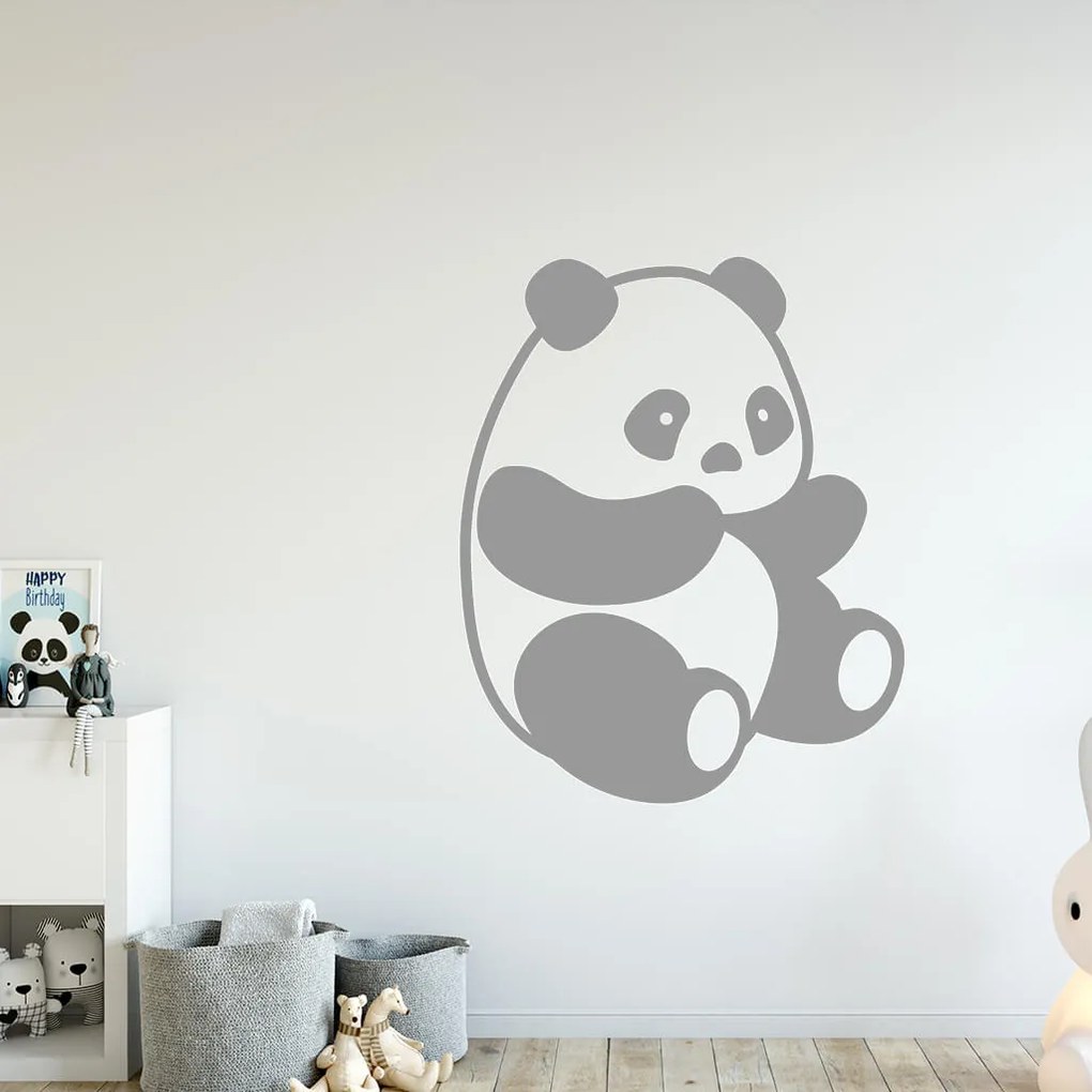 Veselá Stena Samolepka Roztomilá panda Farba: zelená, Veľkosť: 80 x 64 cm