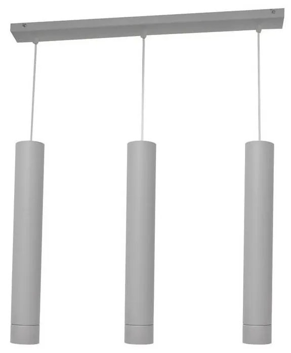 LED Luster na lanku TUBA 3xGU10/4,8W/230V šedá