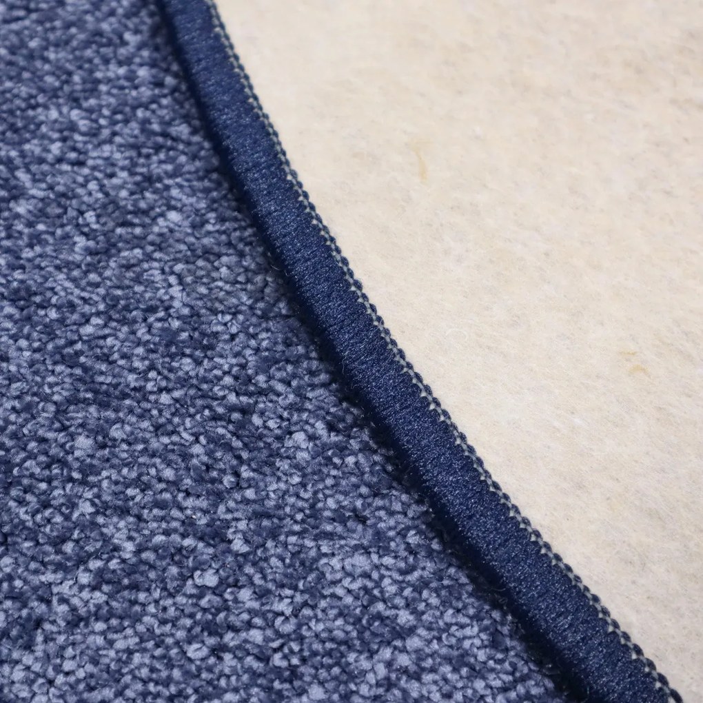 Kusový koberec Velur Ultra tm. modrý kruh, 400x400 (priemer) kruh, modrá, obývacia izba, AladinWorld Expres